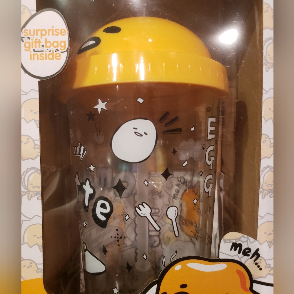 NEW! Gudetama The Lazy Egg Doodle Tumbler Cup Set